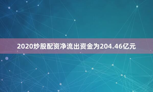 2020炒股配资净流出资金为204.46亿元